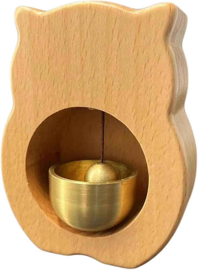 Shopkeepers Bell for Door Opening, Magnetic Wood Doorbell, Wind Chime for Door, Store, Refrigerator, Porch, Garden, Entrance, Restaurant, Office, Housewarming Gift (Maneki Neko-Shaped)
